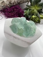 Green Fluorite in Selenite Bowl