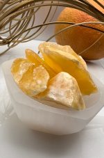 Orange Calcite In Selenite Bowl